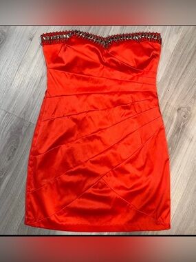 b darlin red strapless dress B Darlin Juniors' Strapless Front Slit Dress